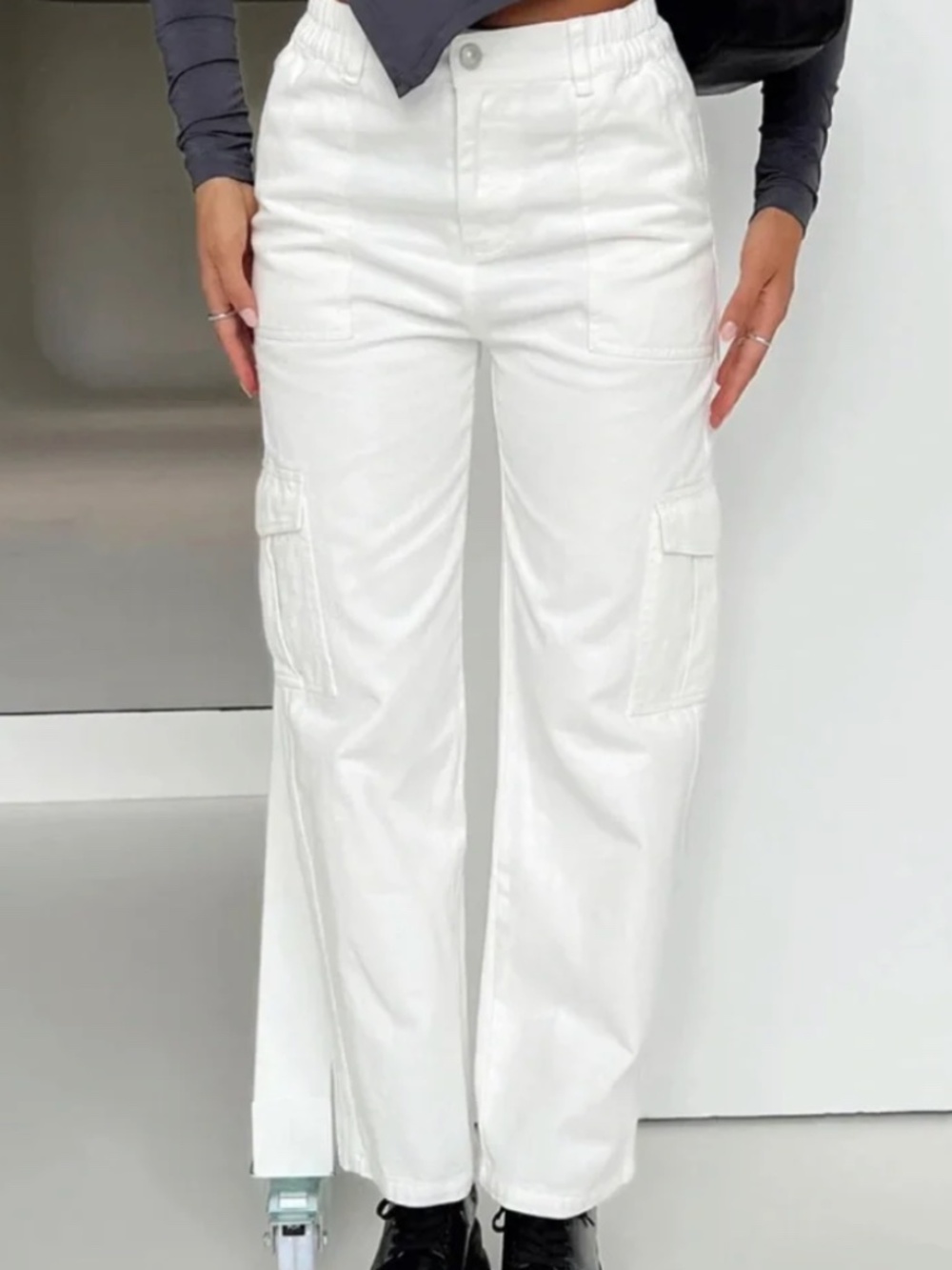 Princess Polly Pawley Cargo Pants White Size 6